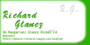 richard glancz business card